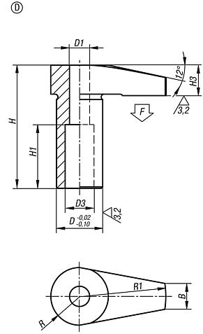 Spannhaken mit verlängerter Spannpratze Form D