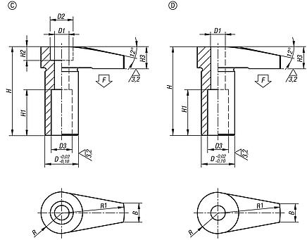 Spannhaken mit verlängerter Spannpratze