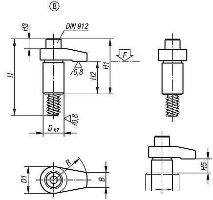 Spannhaken geschliffen Form B