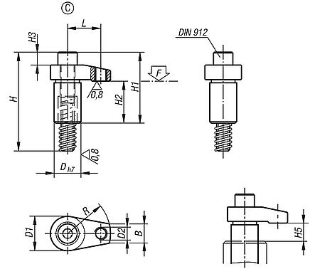 Spannhaken geschliffen Form C