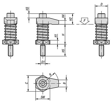 Hook clamps with collar