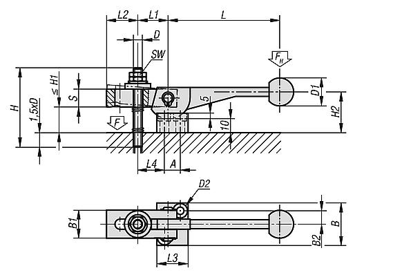 Exzenterspanner mit Endspannung