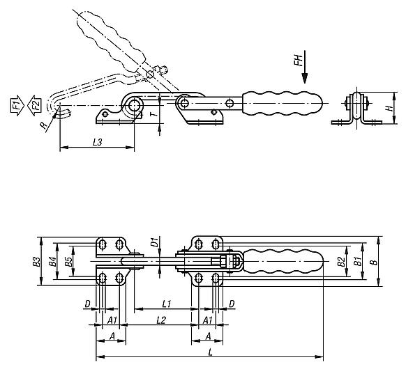 Hakenspanner horizontal mit Gegenhalter