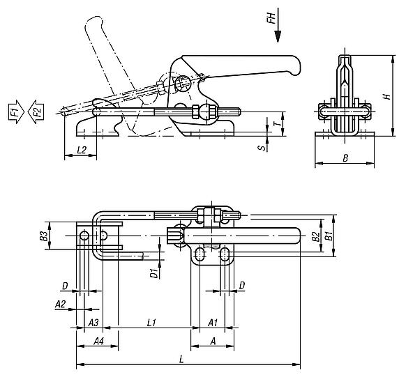 Bügelspanner horizontal mit Gegenhalter