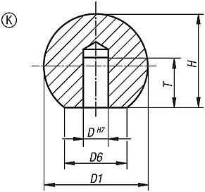 Ball knobs  DIN 319 Form K