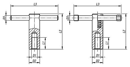 Knebelmuttern mit festem oder losem Knebel DIN 6305 bzw. DIN 6307