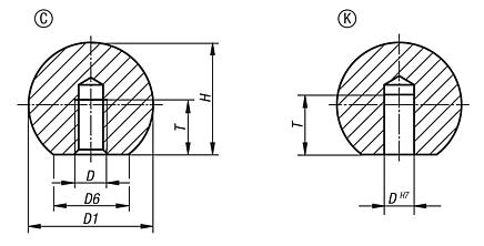 Kugelknöpfe Edelstahl oder Aluminium DIN 319