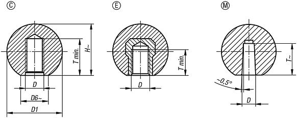 Ball knobs thermoplastic, DIN 319 enhanced