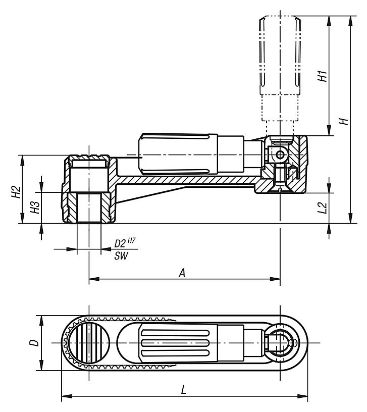 Handkurbeln mit Zylindergriff umlegbar