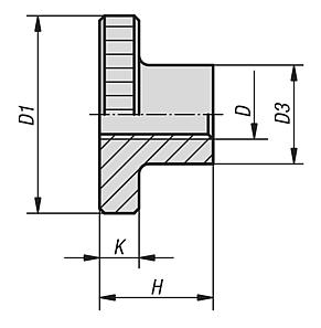 Knurled nuts high formsteel and stainless steel, DIN 466
