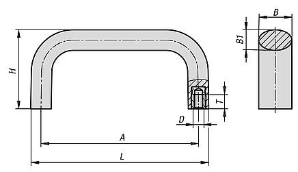 Bügelgriffe Kunststoff oval