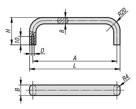 Bügelgriffe Aluminium oval