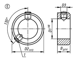 Stellringe DIN 705, Edelstahl, Form E, Innensechskant