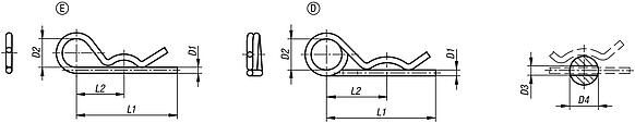 Federstecker ähnlich DIN 11024