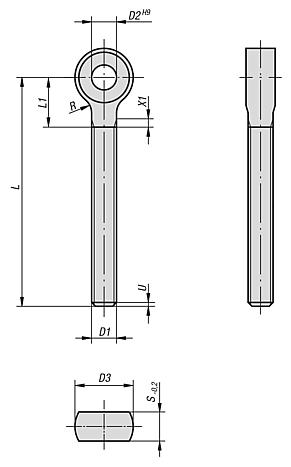 Augenschrauben DIN 444 Form B mit langem Gewinde