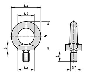 Ring bolts similar to DIN 580