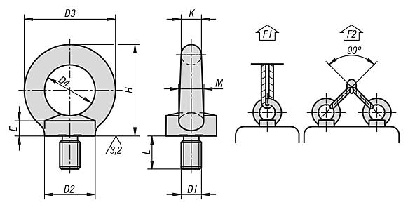 Ring bolts DIN 580