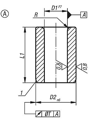 Drill bushes cylindrical steel, DIN 179, Form A 
ID <10 mm
