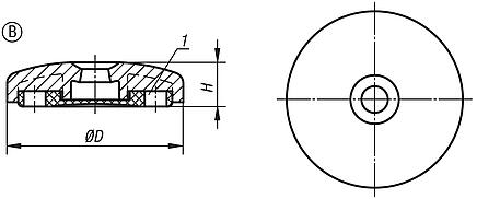 Teller für Stellfüße aus Kunststoff, Form B