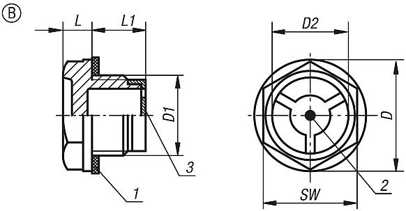 Ölschaugläser Form B, mit Reflektor