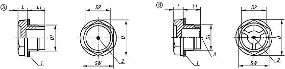 Oil level sight glasses 