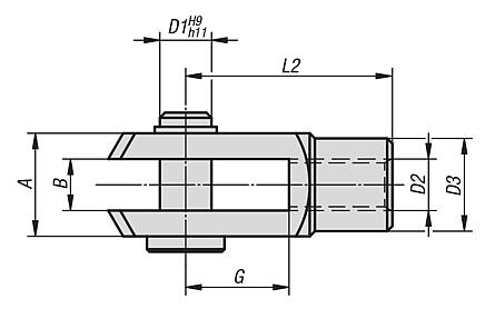 Clevis joints stainless steel DIN 71752