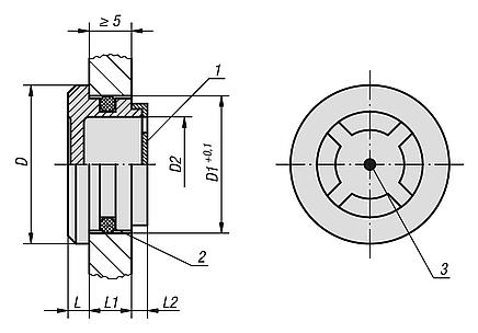 Oil level sight glasses, press-in