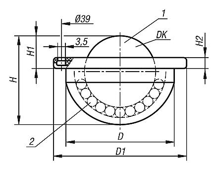 Ball transfer unitswith fastening holes, without housing