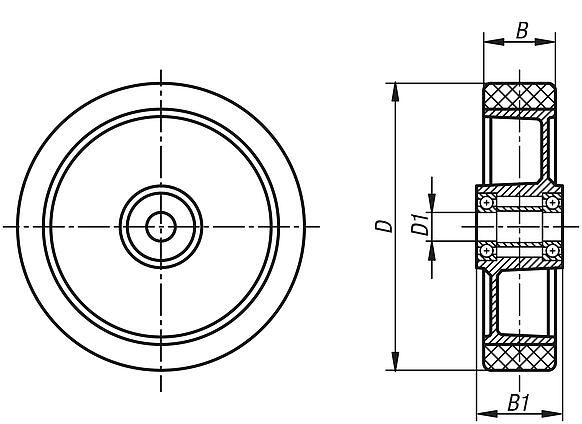 Wheels aluminium rims with injection-moulded tread