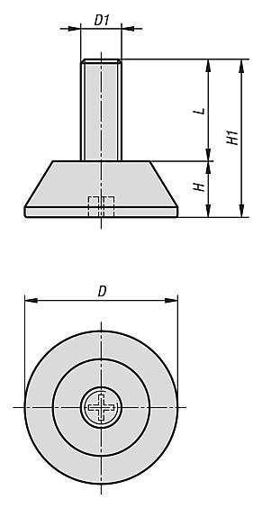 Stellfüße rund