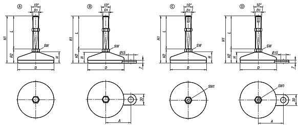 Stellfüße Stahl oder Edelstahl