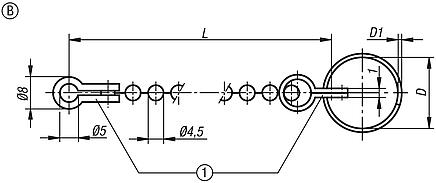 Kugelketten Form B, mit Schlüsselring