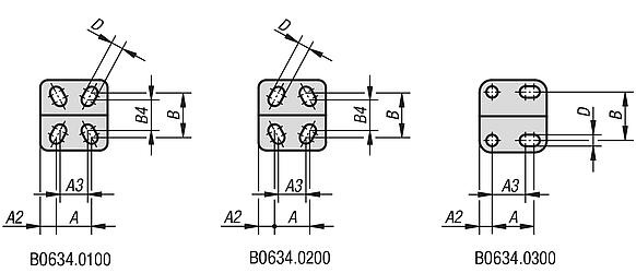 Toggle clamps vertical with flat foot and adjustable clamping spindle