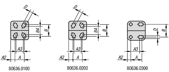 Toggle clamps vertical with flat foot and fixed clamping spindle